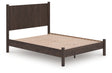 Pamytta brown queen panel platform bed angled side view