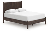 Pamytta brown queen panel platform bed head-on view
