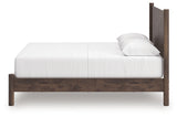 Pamytta brown queen panel platform bed finish close-up