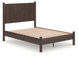 Pamytta Brown Full Panel Platform Bed full size, angled front view