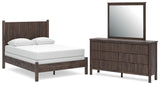Pamytta Brown Panel Bedroom Set Queen 3: Bed, Dresser, Mirror from Decor Furniture