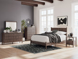 Pamytta nightstand styled in bedroom setting with bed and dresser