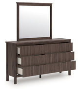 Pamytta dresser with drawer open showing faux linen interior