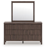 Pamytta brown dresser and mirror set front view