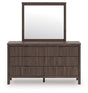 Pamytta brown dresser and mirror set front view