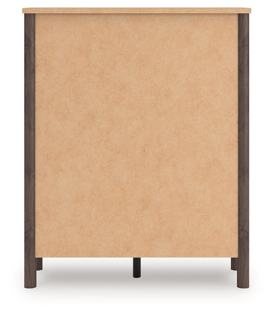 Back view of Pamytta wide chest of drawers