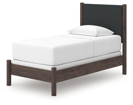 Pamytta Brown Twin Upholstered Panel Bed alternative angle