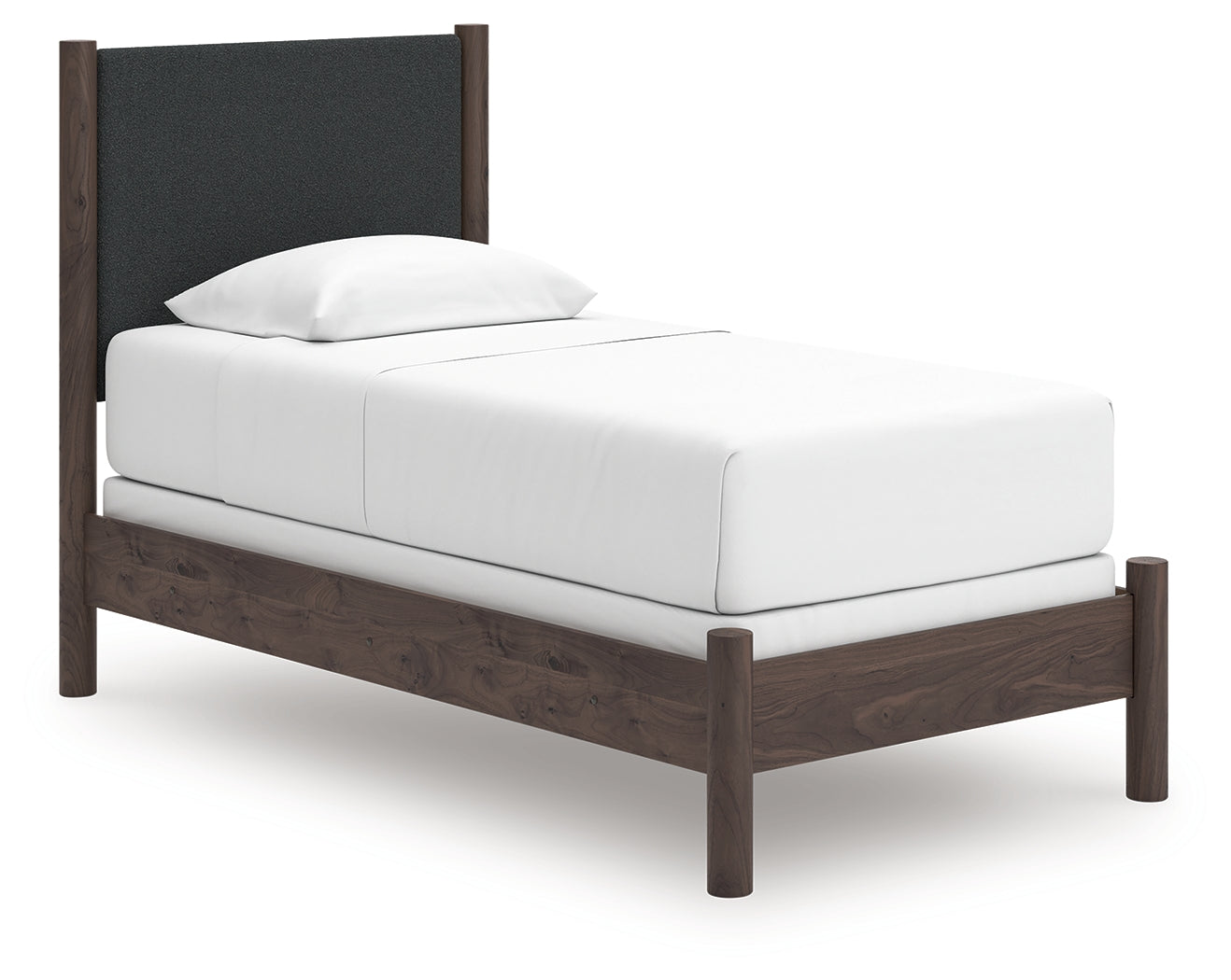 Pamytta Brown Twin Upholstered Panel Bed side view