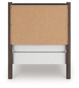 Pamytta Brown Twin Upholstered Panel Bed back view