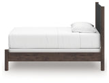 Pamytta Brown Twin Upholstered Panel Bed side alternate angle