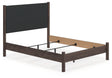 Pamytta Brown Queen Upholstered Panel Bed angled view showing headboard
