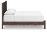 Side view of Pamytta brown panel bed