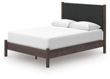 Pamytta Brown Upholstered Platform Bedroom Set angled view