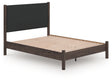 Pamytta Brown Queen Upholstered Panel Platform Bed, side angle