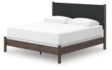 Alternate angled view of Pamytta King Upholstered Panel Bed