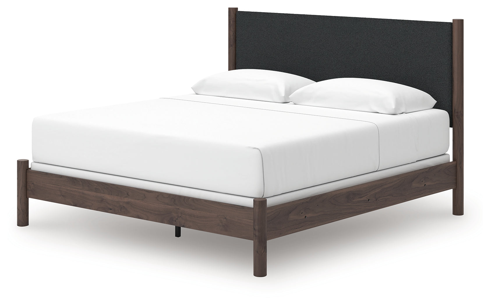 Alternate angled view of Pamytta King Upholstered Panel Bed
