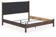 Pamytta King Upholstered Panel Bed angled view showing headboard and footboard