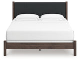 Front view of Pamytta King Upholstered Panel Bed showing upholstered headboard
