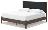Alternate angle of Pamytta king bed with brown finish