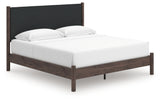 Side view of Pamytta brown king platform bed