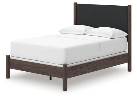 Pamytta brown full upholstered panel bed alternate angle view