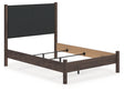 Pamytta brown full upholstered panel bed front angle view