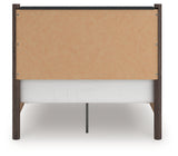 Pamytta brown full upholstered panel platform bed back view