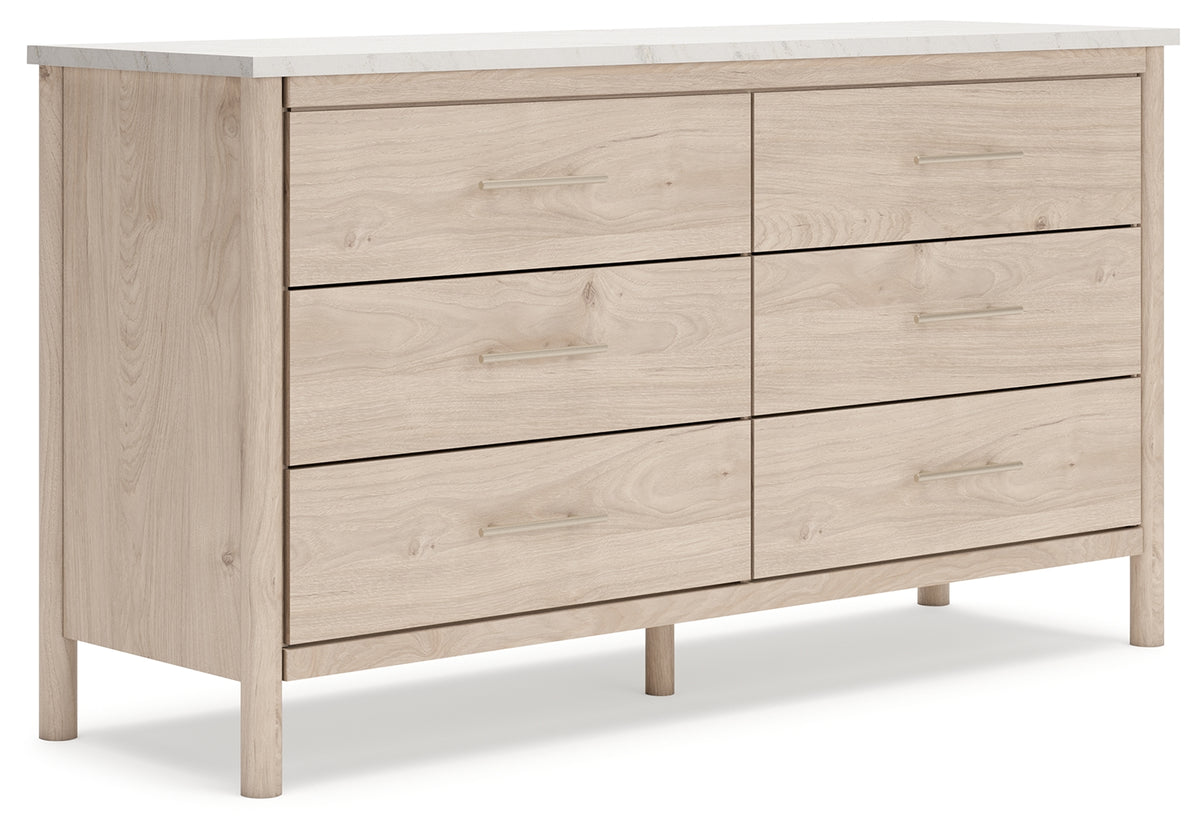 Cadmori Two-Tone Dresser angled side view showing drawers