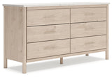 Cadmori Two-Tone Dresser angled side view showing drawers