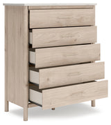 Open drawer of Cadmori chest showing faux linen lining