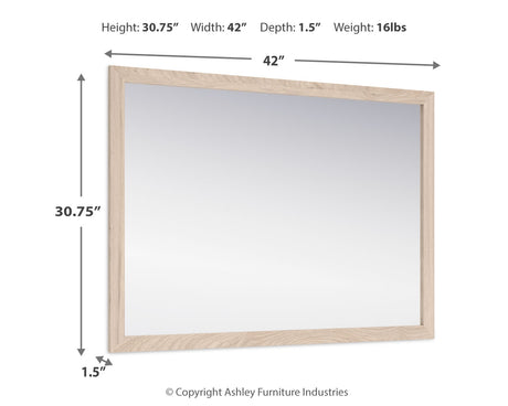 Dimensions diagram for Cadmori bedroom mirror