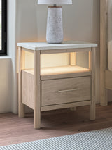 Cadmori Nightstand styled in bedroom setting