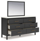 Back view of Cadmori dresser and mirror
