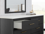 Top detail of replicated white marble finish