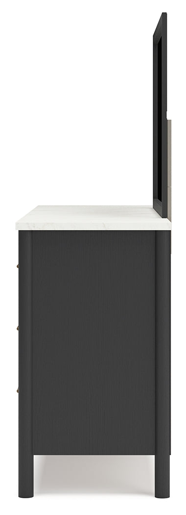 Mirror attached to dresser portrait orientation