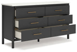 Back view of Cadmori Black White Dresser