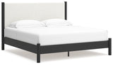 Cadmori bed angled side view showing panel headboard and footboard
