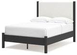 Decorative laminate black matte finish detail on Cadmori bed frame