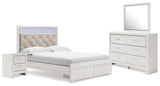 Altyra White Upholstered Storage Bedroom Set from Decor Furniture