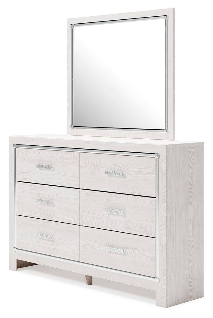 Altyra White Dresser and Mirror alternate side angle