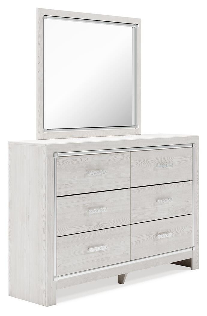 Altyra White Upholstered Storage Bedroom Set angled view