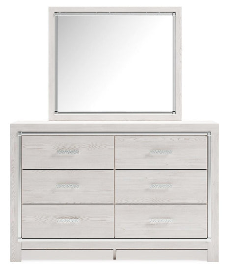 Altyra White Dresser and Mirror back view
