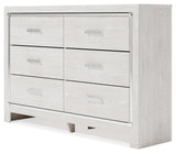 Altyra White Dresser side angle view