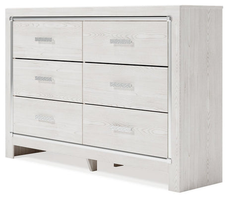 Altyra White Dresser side angle view