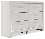 Altyra White Dresser angled side view showing chrome-tone accents