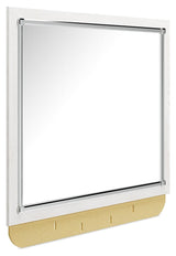 Altyra White Bedroom Mirror angled side view showing frame detail