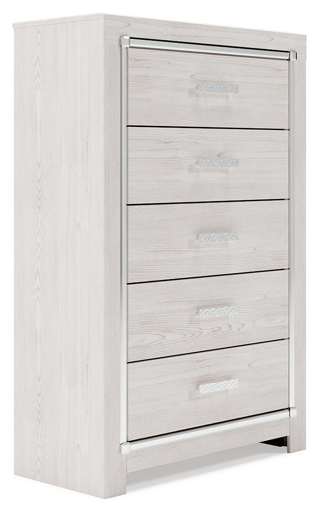 Altyra Chest of Drawers side angle showing chest profile