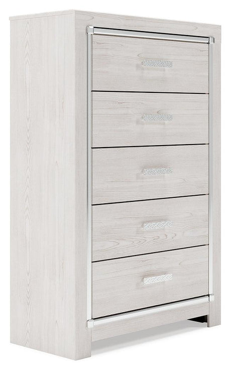 Altyra Chest of Drawers side angle showing chest profile