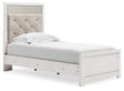 Altyra White Queen Panel Bed angled view