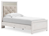 Altyra White Queen Panel Bed angled view